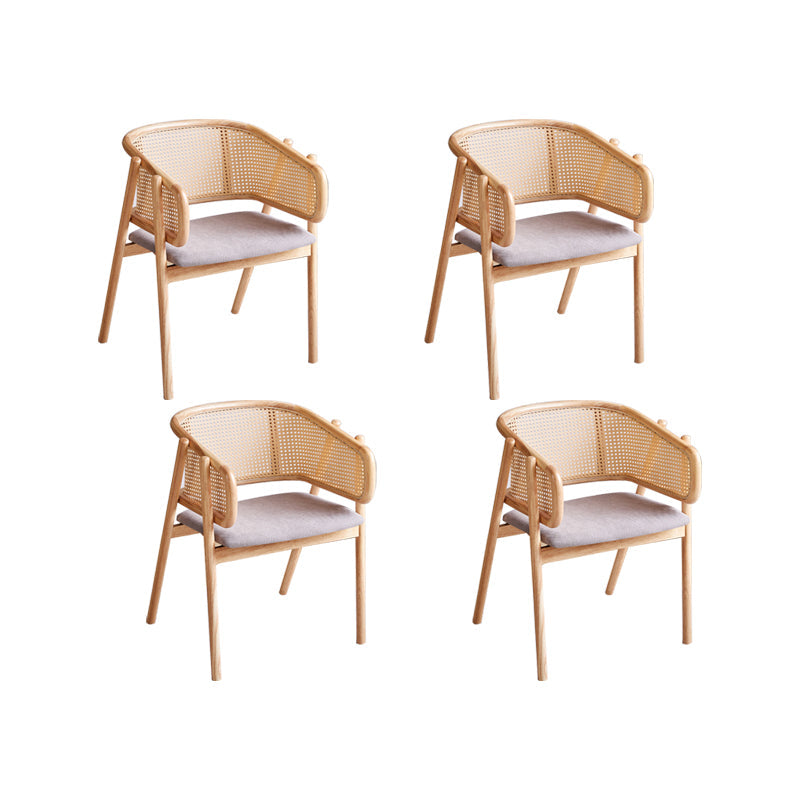 Rubberwood Solid Wood Dining Chair Indoor Dining Arm Chair for Dining Room