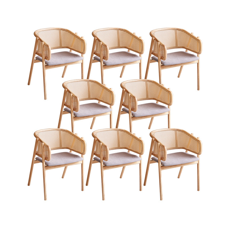 Rubberwood Solid Wood Dining Chair Indoor Dining Arm Chair for Dining Room