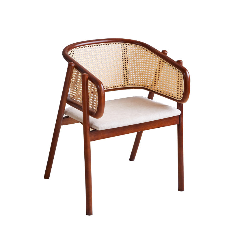 Rubberwood Solid Wood Dining Chair Indoor Dining Arm Chair for Dining Room