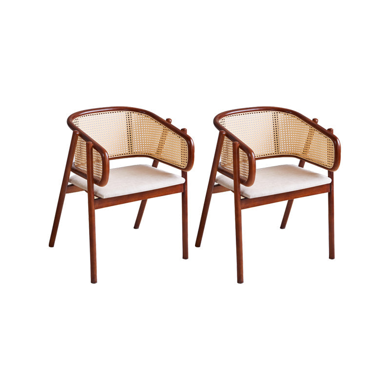 Rubberwood Solid Wood Dining Chair Indoor Dining Arm Chair for Dining Room