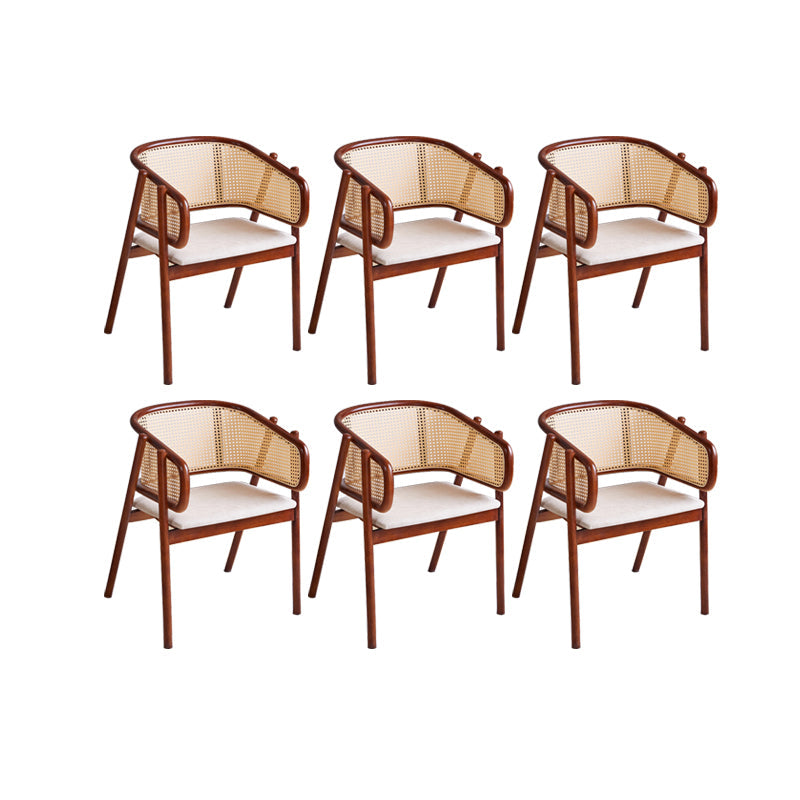 Rubberwood Solid Wood Dining Chair Indoor Dining Arm Chair for Dining Room