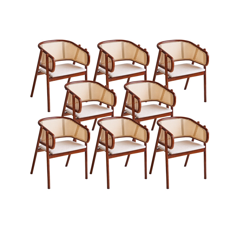 Rubberwood Solid Wood Dining Chair Indoor Dining Arm Chair for Dining Room