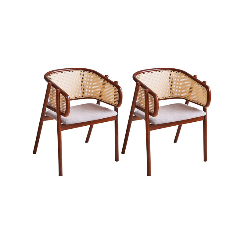 Rubberwood Solid Wood Dining Chair Indoor Dining Arm Chair for Dining Room