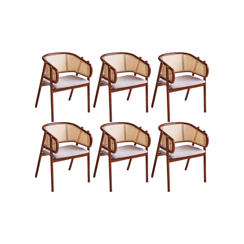 Rubberwood Solid Wood Dining Chair Indoor Dining Arm Chair for Dining Room