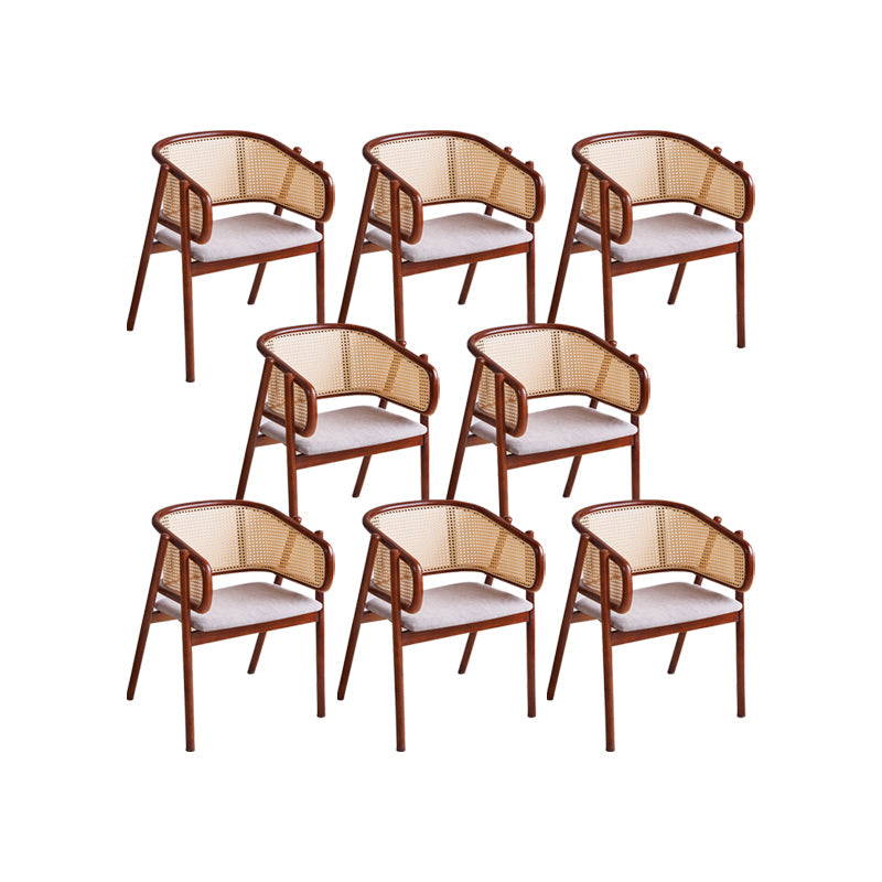 Rubberwood Solid Wood Dining Chair Indoor Dining Arm Chair for Dining Room