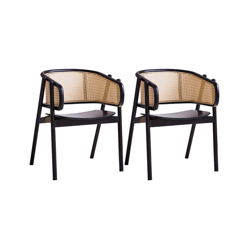 Rubberwood Solid Wood Dining Chair Indoor Dining Arm Chair for Dining Room