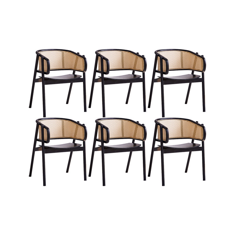 Rubberwood Solid Wood Dining Chair Indoor Dining Arm Chair for Dining Room