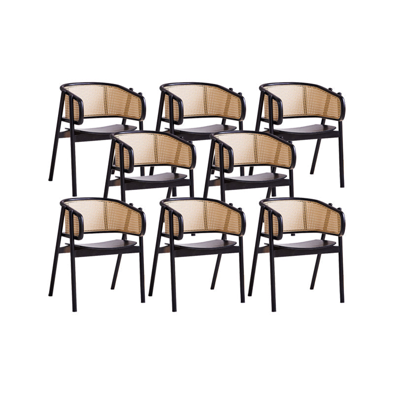 Rubberwood Solid Wood Dining Chair Indoor Dining Arm Chair for Dining Room