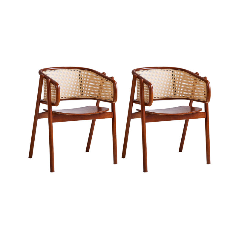 Rubberwood Solid Wood Dining Chair Indoor Dining Arm Chair for Dining Room