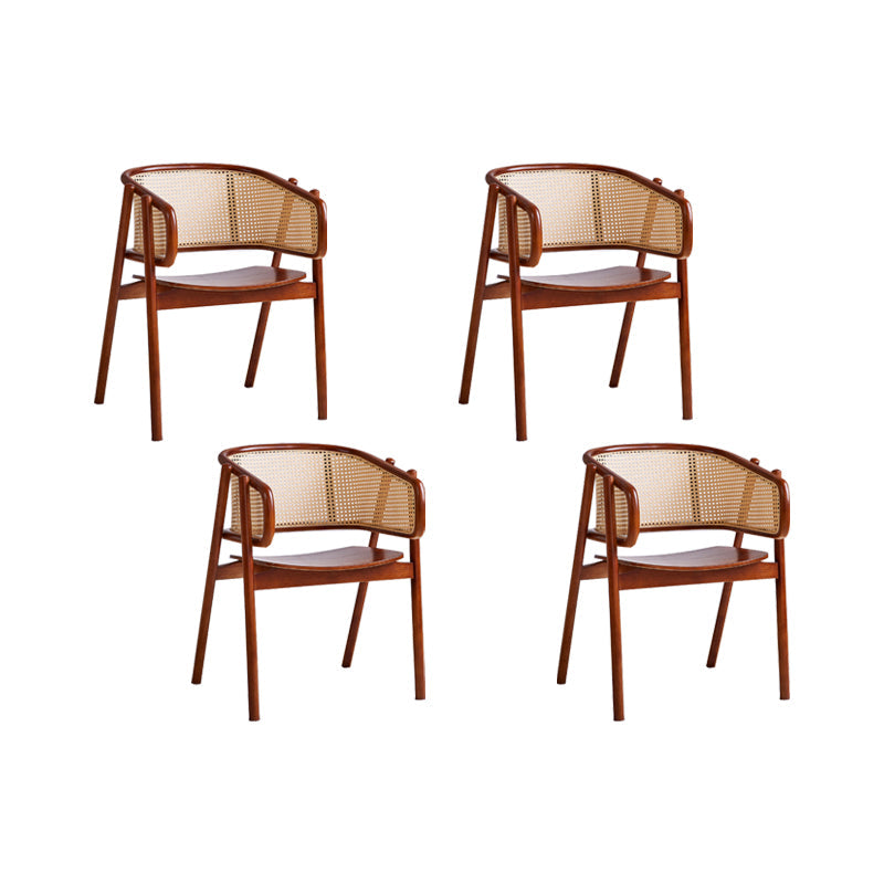 Rubberwood Solid Wood Dining Chair Indoor Dining Arm Chair for Dining Room