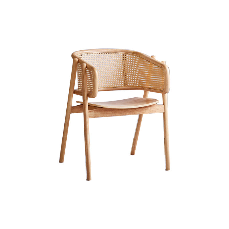 Rubberwood Solid Wood Dining Chair Indoor Dining Arm Chair for Dining Room