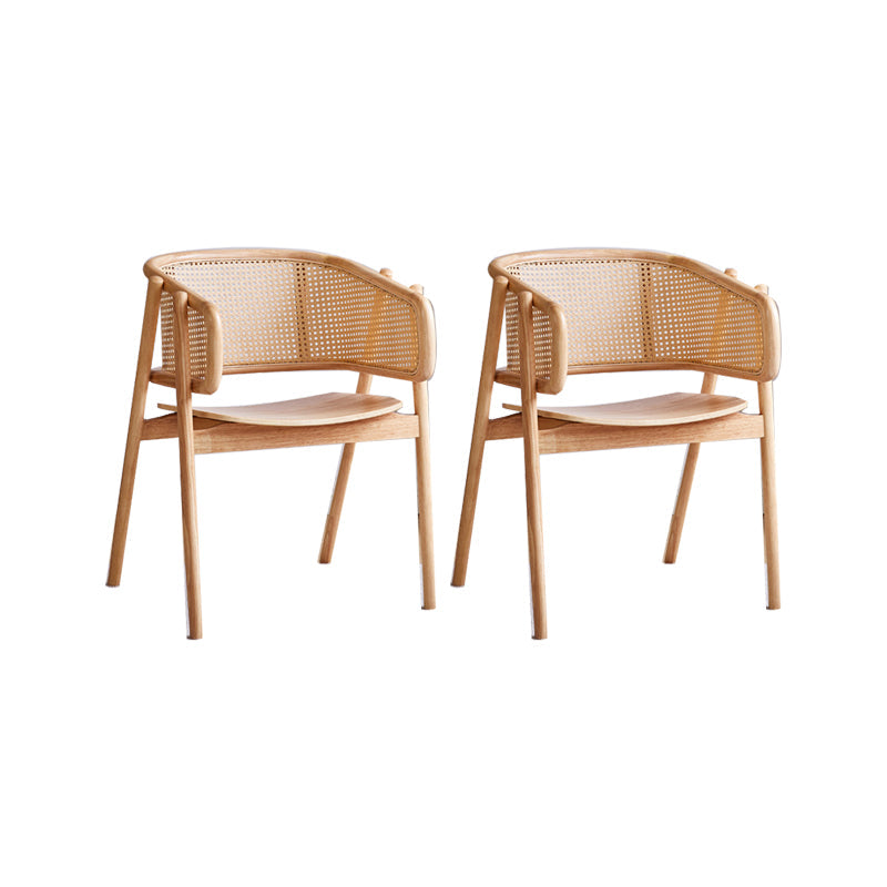 Rubberwood Solid Wood Dining Chair Indoor Dining Arm Chair for Dining Room