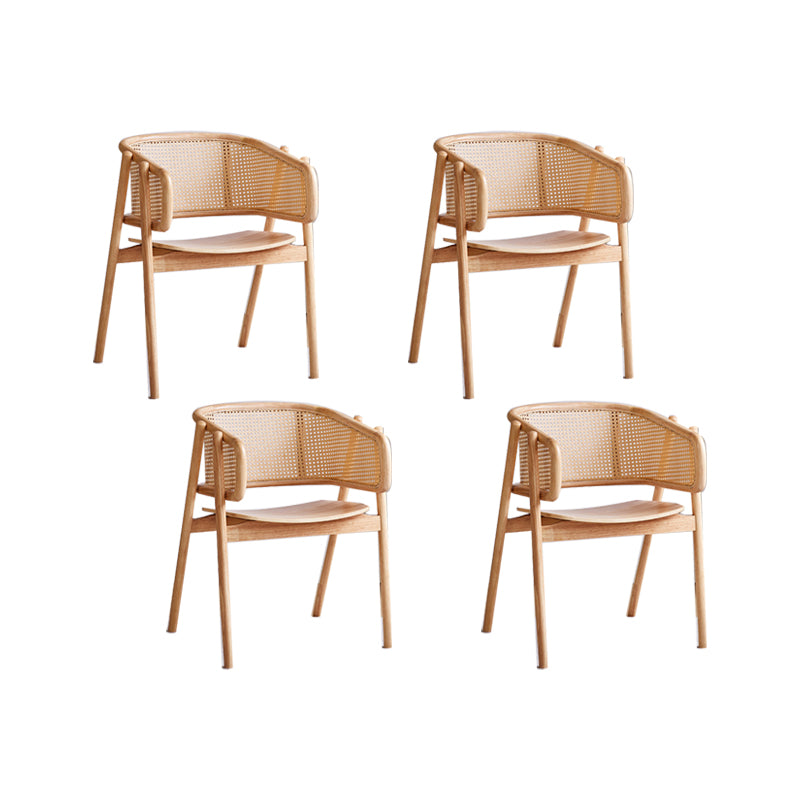 Rubberwood Solid Wood Dining Chair Indoor Dining Arm Chair for Dining Room