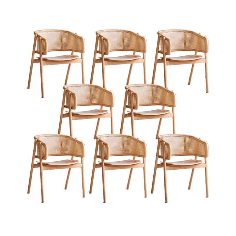 Rubberwood Solid Wood Dining Chair Indoor Dining Arm Chair for Dining Room