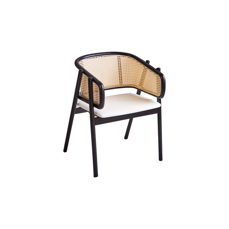 Rubberwood Solid Wood Dining Chair Indoor Dining Arm Chair for Dining Room