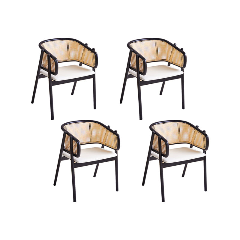 Rubberwood Solid Wood Dining Chair Indoor Dining Arm Chair for Dining Room