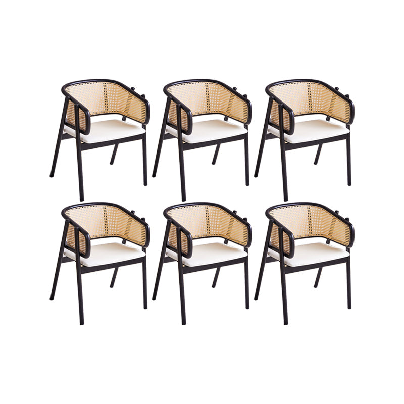 Rubberwood Solid Wood Dining Chair Indoor Dining Arm Chair for Dining Room