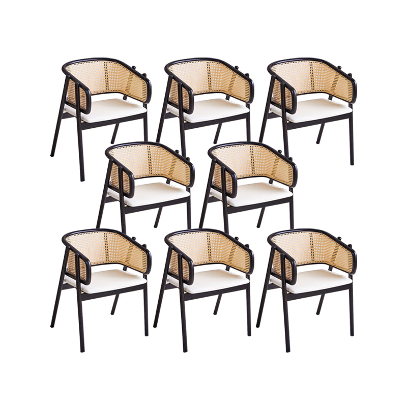 Rubberwood Solid Wood Dining Chair Indoor Dining Arm Chair for Dining Room