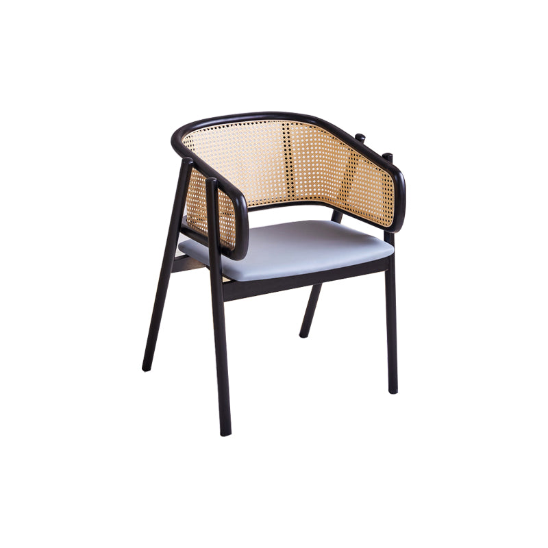 Rubberwood Solid Wood Dining Chair Indoor Dining Arm Chair for Dining Room