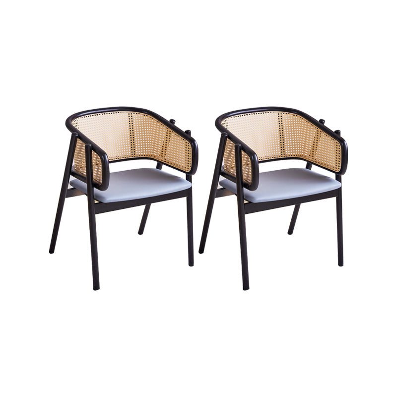 Rubberwood Solid Wood Dining Chair Indoor Dining Arm Chair for Dining Room