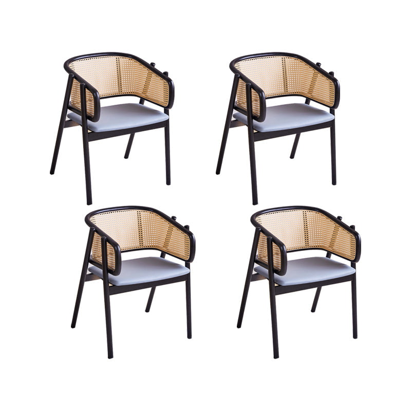 Rubberwood Solid Wood Dining Chair Indoor Dining Arm Chair for Dining Room