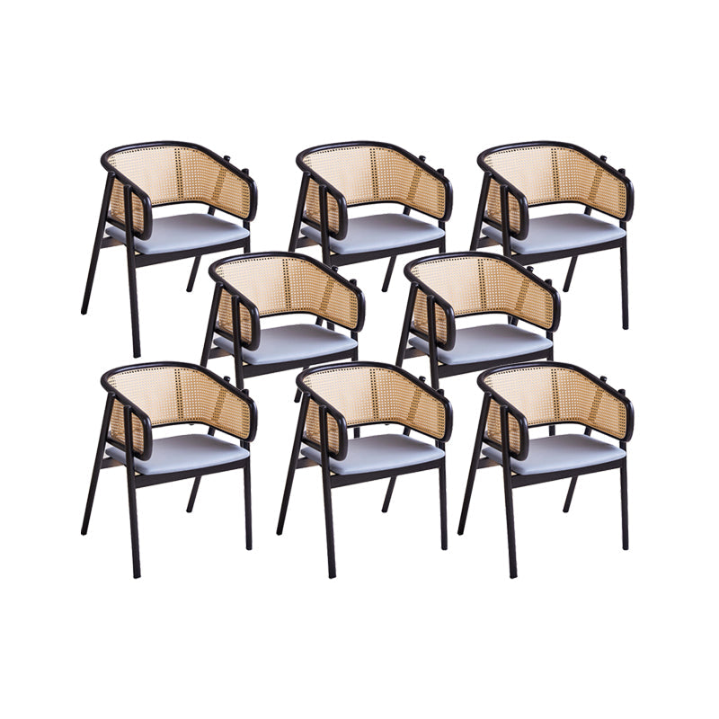 Rubberwood Solid Wood Dining Chair Indoor Dining Arm Chair for Dining Room