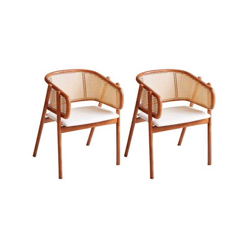 Rubberwood Solid Wood Dining Chair Indoor Dining Arm Chair for Dining Room