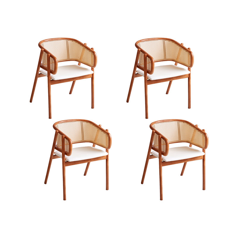 Rubberwood Solid Wood Dining Chair Indoor Dining Arm Chair for Dining Room