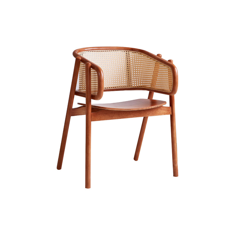 Rubberwood Solid Wood Dining Chair Indoor Dining Arm Chair for Dining Room