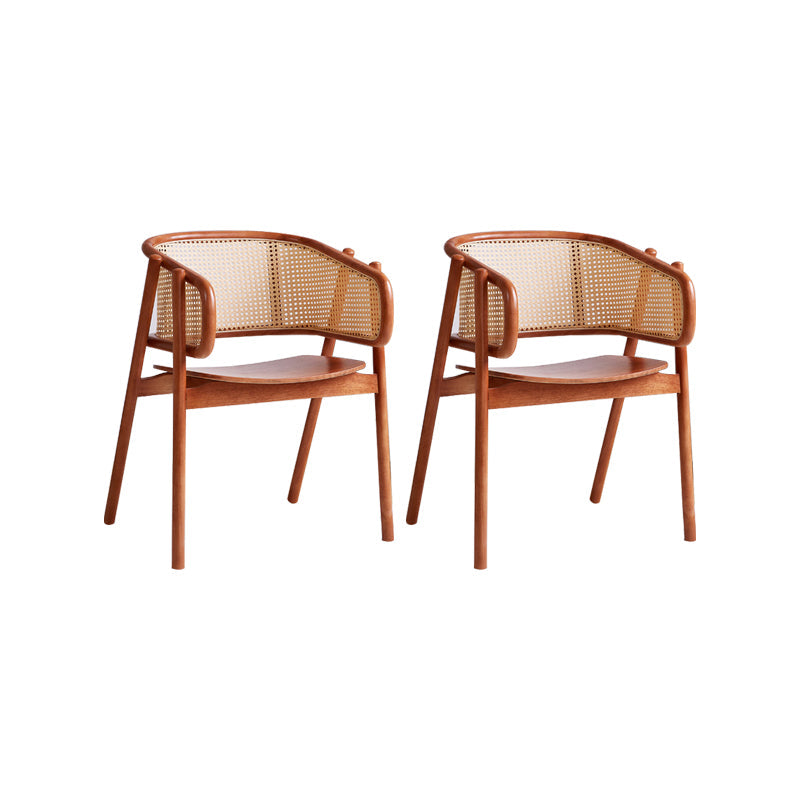 Rubberwood Solid Wood Dining Chair Indoor Dining Arm Chair for Dining Room