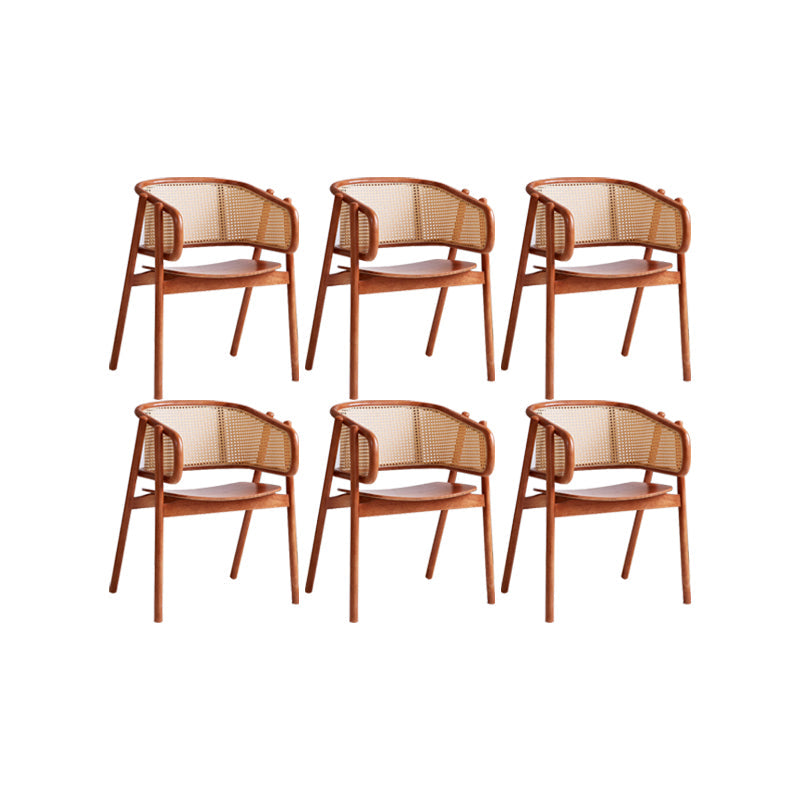 Rubberwood Solid Wood Dining Chair Indoor Dining Arm Chair for Dining Room