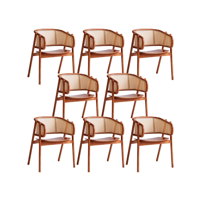 Rubberwood Solid Wood Dining Chair Indoor Dining Arm Chair for Dining Room