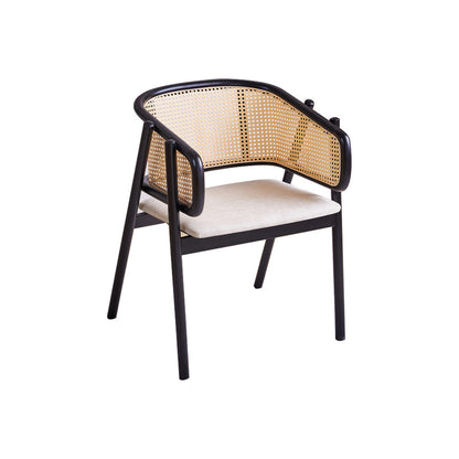 Rubberwood Solid Wood Dining Chair Indoor Dining Arm Chair for Dining Room