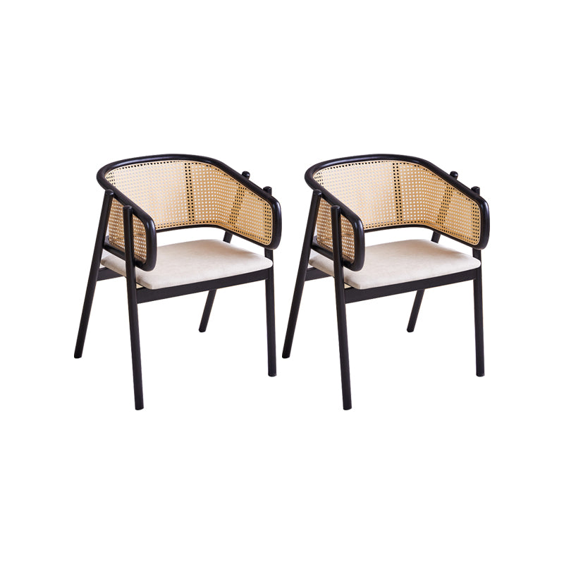 Rubberwood Solid Wood Dining Chair Indoor Dining Arm Chair for Dining Room