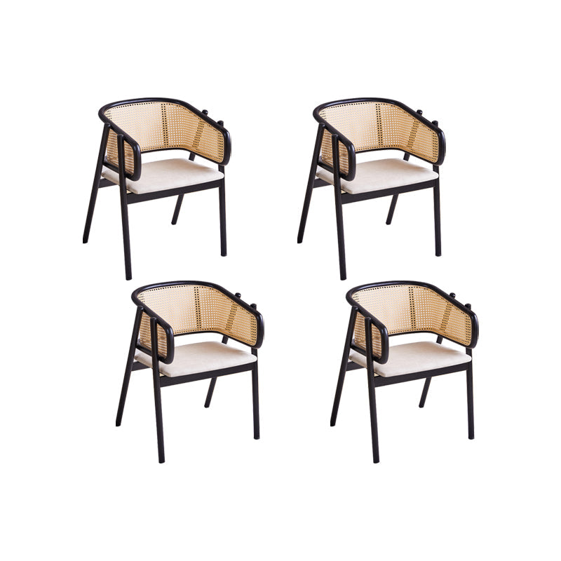 Rubberwood Solid Wood Dining Chair Indoor Dining Arm Chair for Dining Room