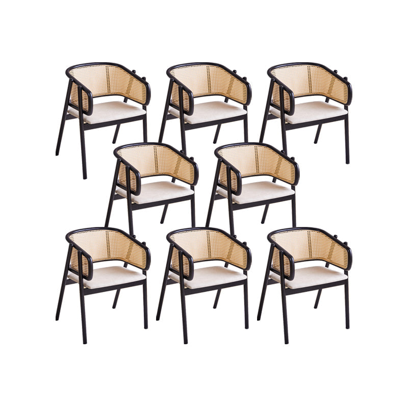 Rubberwood Solid Wood Dining Chair Indoor Dining Arm Chair for Dining Room