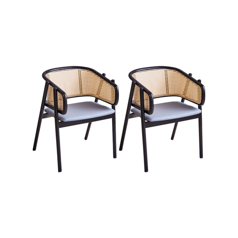 Rubberwood Solid Wood Dining Chair Indoor Dining Arm Chair for Dining Room