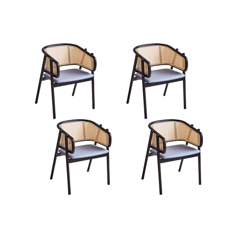 Rubberwood Solid Wood Dining Chair Indoor Dining Arm Chair for Dining Room