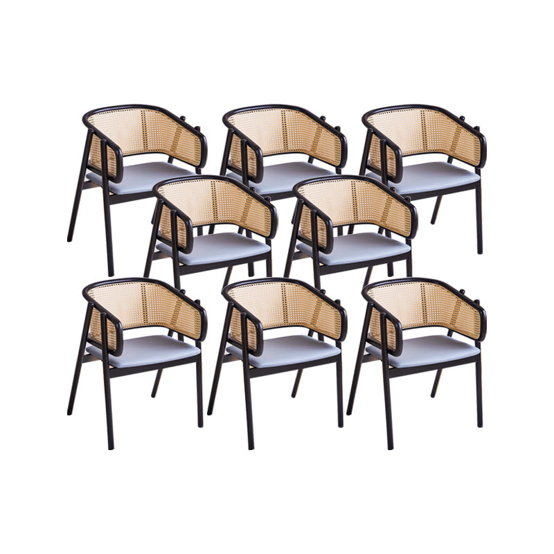 Rubberwood Solid Wood Dining Chair Indoor Dining Arm Chair for Dining Room