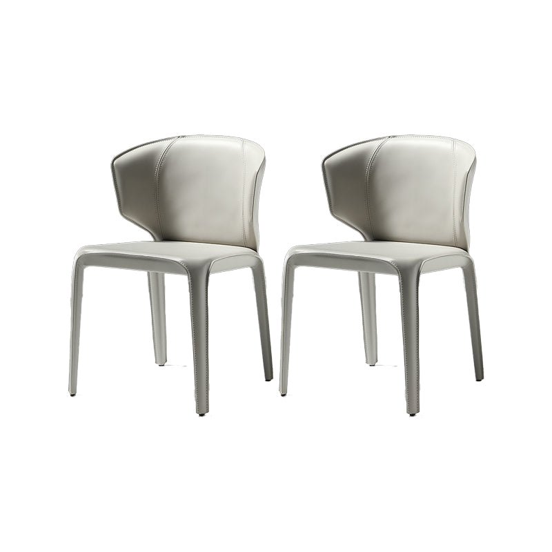 Faux Leather Upholstered Side Chair Indoor Dining Side Chair for Dining Room Grey 2 Piece Set Clearhalo 'Dining Chairs' 'Dining Tables & Seating' 'dining_chair' 'furn' 'furn_dining_chair' 'Furniture' 'Kitchen & Dining Furniture' 7477255