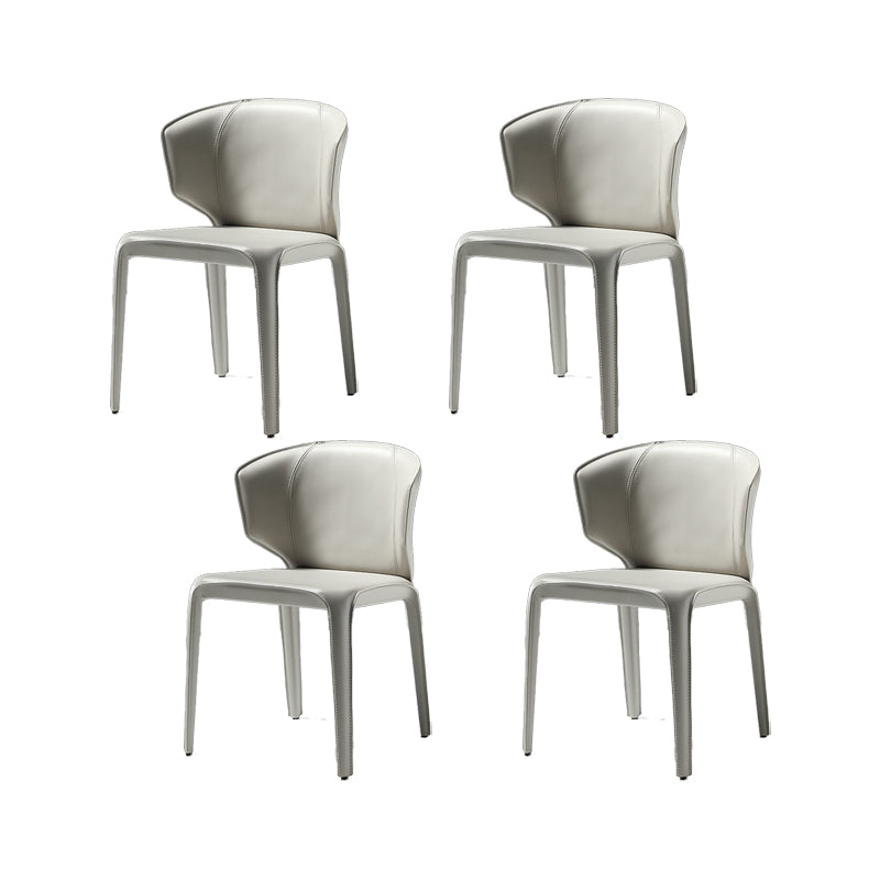 Faux Leather Upholstered Side Chair Indoor Dining Side Chair for Dining Room Grey 4 Piece Set Clearhalo 'Dining Chairs' 'Dining Tables & Seating' 'dining_chair' 'furn' 'furn_dining_chair' 'Furniture' 'Kitchen & Dining Furniture' 7477256
