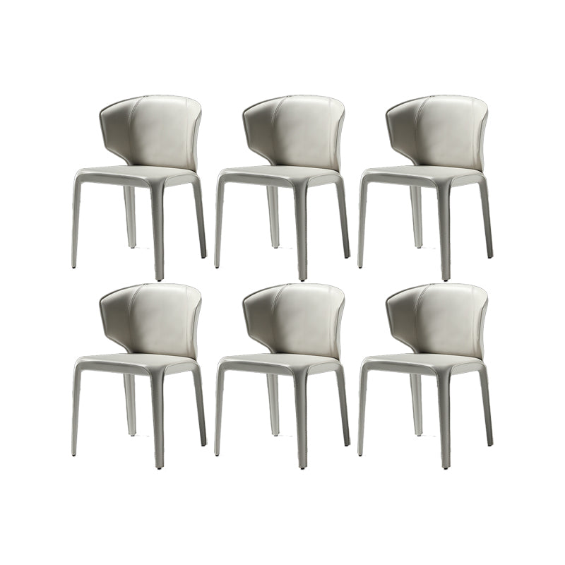 Faux Leather Upholstered Side Chair Indoor Dining Side Chair for Dining Room Grey 6 Piece Set Clearhalo 'Dining Chairs' 'Dining Tables & Seating' 'dining_chair' 'furn' 'furn_dining_chair' 'Furniture' 'Kitchen & Dining Furniture' 7477259