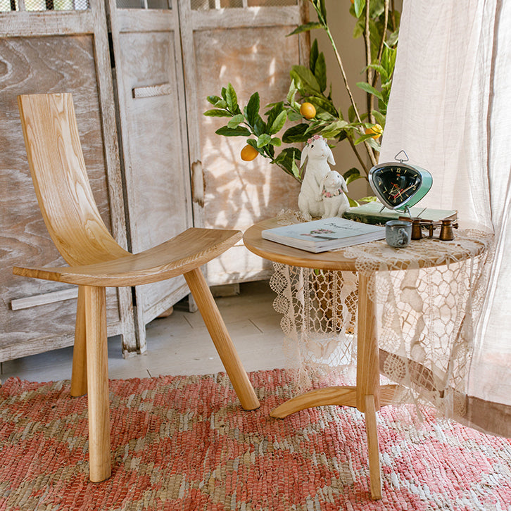 Natuurlijke moderne indoor eetstoel stoel vast houten zijstoel