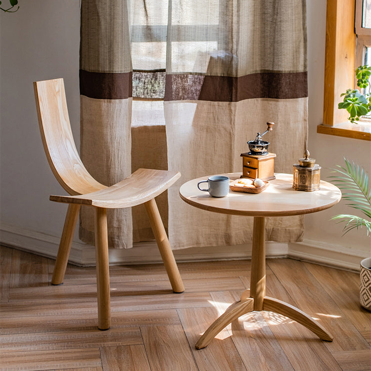 Natuurlijke moderne indoor eetstoel stoel vast houten zijstoel