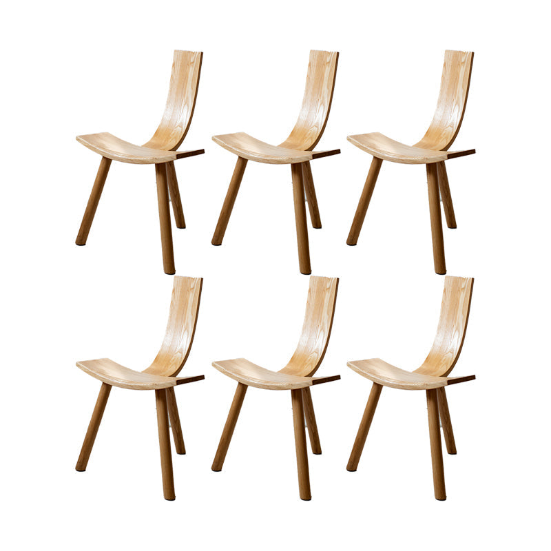 Natuurlijke moderne indoor eetstoel stoel vast houten zijstoel