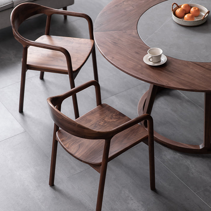 Massivholz Essarm Stuhl offener Essstuhl für Esszimmer offener Rücken