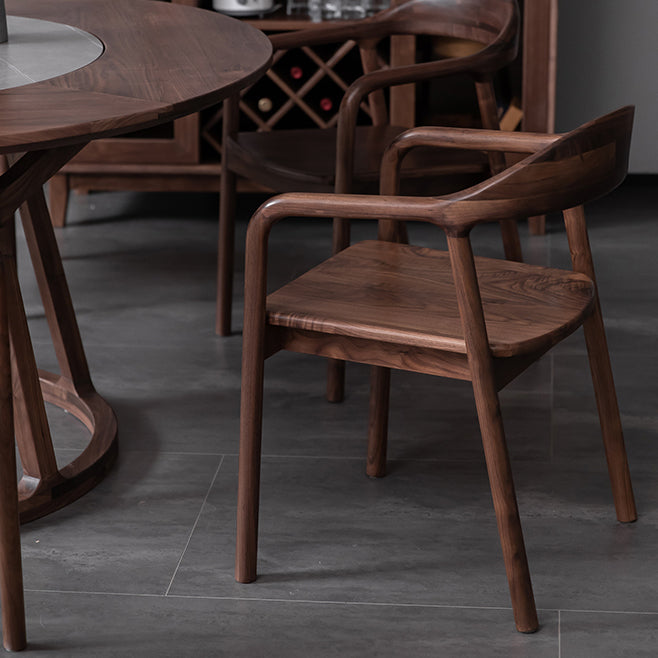 Massivholz Essarm Stuhl offener Essstuhl für Esszimmer offener Rücken