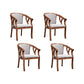 Solid Wood Frame Dining Chairs Dining Arm Chair for Dining Room Brown-Grey 4 Piece Set Clearhalo 'Dining Chairs' 'Dining Tables & Seating' 'dining_chair' 'furn' 'furn_dining_chair' 'Furniture' 'Kitchen & Dining Furniture' 7477362