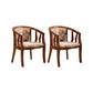 Solid Wood Frame Dining Chairs Dining Arm Chair for Dining Room Brown Yellow 2 Piece Set Clearhalo 'Dining Chairs' 'Dining Tables & Seating' 'dining_chair' 'furn' 'furn_dining_chair' 'Furniture' 'Kitchen & Dining Furniture' 7477370