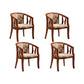 Solid Wood Frame Dining Chairs Dining Arm Chair for Dining Room Brown Yellow 4 Piece Set Clearhalo 'Dining Chairs' 'Dining Tables & Seating' 'dining_chair' 'furn' 'furn_dining_chair' 'Furniture' 'Kitchen & Dining Furniture' 7477372